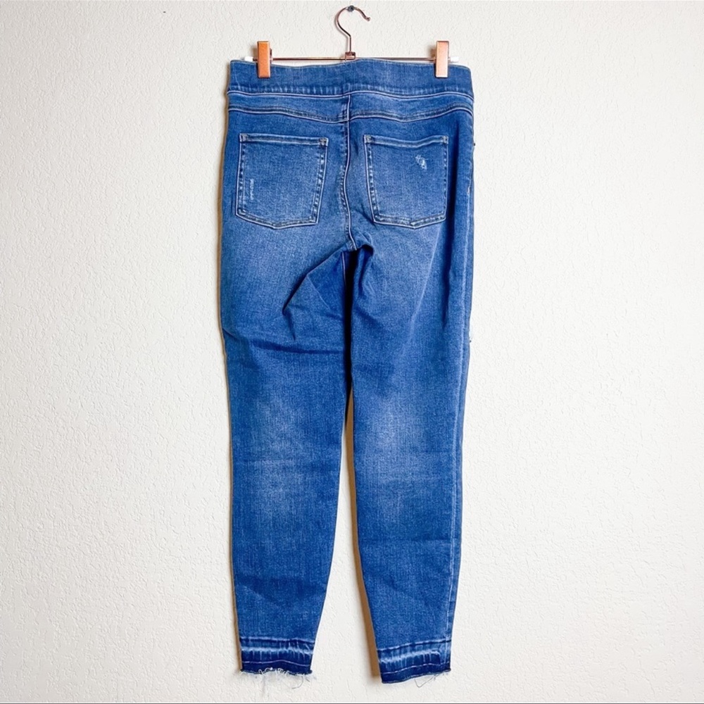 Spanx Distressed Ankle Elastic Stretch Waist Skinny Blue Jeans Jeggings Small - Picture 5 of 7